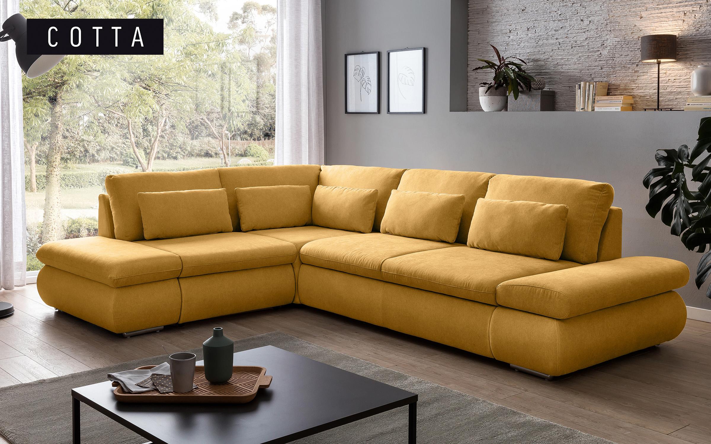 Γωνιακός καναπές – κρεβάτι Delmar, σκούρο κίτρινο  1